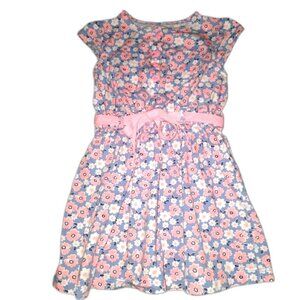 5/$25 SALE! Carter’s Blue Floral Cap Sleeve Dress Henley Button Size 3T